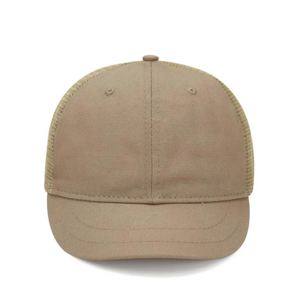 Trendy Short Brim Baseball Cap Breathable Sunscreen Hat Casual Mesh Peaked Cap  Unisex