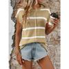 Sommer Rundhals Kurzarm Lässiger Gestreifter Strickpullover Damen Locker Einfach Büro Damen Oberteile Lässig Elegant Dünner Pullover Damenbekleidung