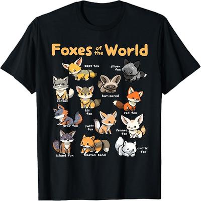 Kawaii Tilki Hayvanları Dünyası Eğitici Hayvan Tilki Sever Tişört