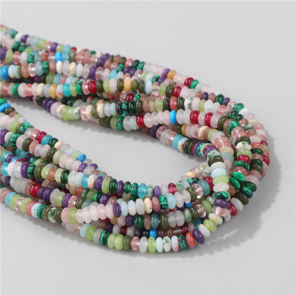 2X4MM Natural Abacus Stone Beads Blue Green Pink Flat Rondelle Beads for Jewelry Making Bracelets Necklace Accessories Wholesale