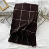 Versatile Winter Plaid Imitation Cashmere Scarf for Girls Warm Tassel  New Style Shawl for Boys