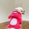 Hooded Ear Decor Four-Legs Plush Warm Buttons Closure Pet Coat Cartoon Shape Pet Dog Jumpsuit Pet Supplies