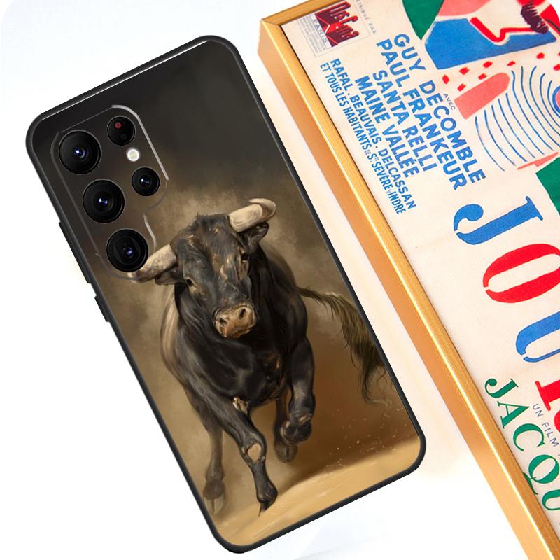 Bullfight Bull Fighter Case For Samsung Galaxy S24 S23 Ultra S22 Note 20 Note 10 Plus S8 S9 S10 S21 S20 FE Cover