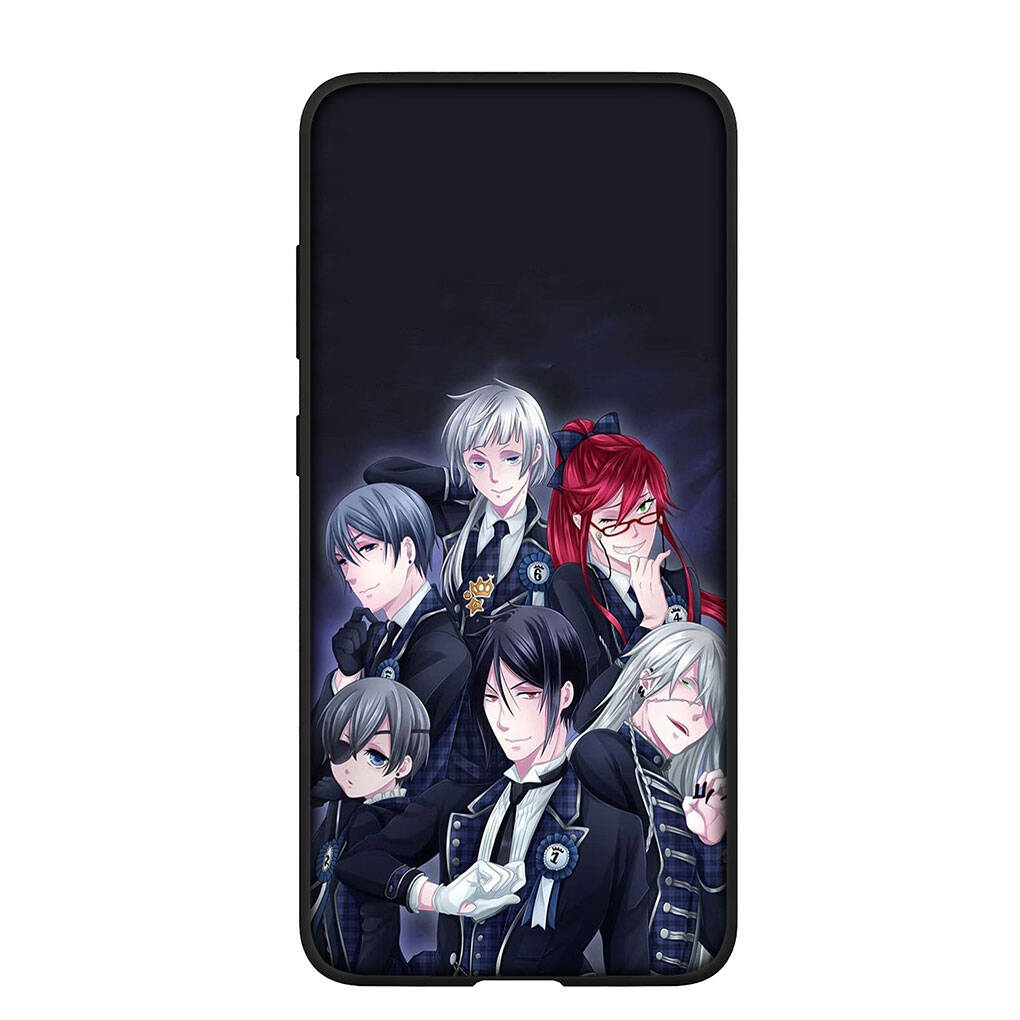 Phone Case for Samsung Galaxy S25 S23 S22 S21 S10 S24 Ultra FE A05 A06 A15 A16 A36 A37 A35 A54 A55 A56 A57 A25 A26 A53 A17 Cartoon Black Butler Cover
