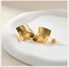 Geometry Texture Earring for Women Studs, Exaggerated Square Gold Color Earring, Statement Jewelry Wholesale