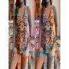 Gradient Print V-Neck Sleeveless Top Women Soft Cotton Blend Loose Fit Breathable Casual Tank