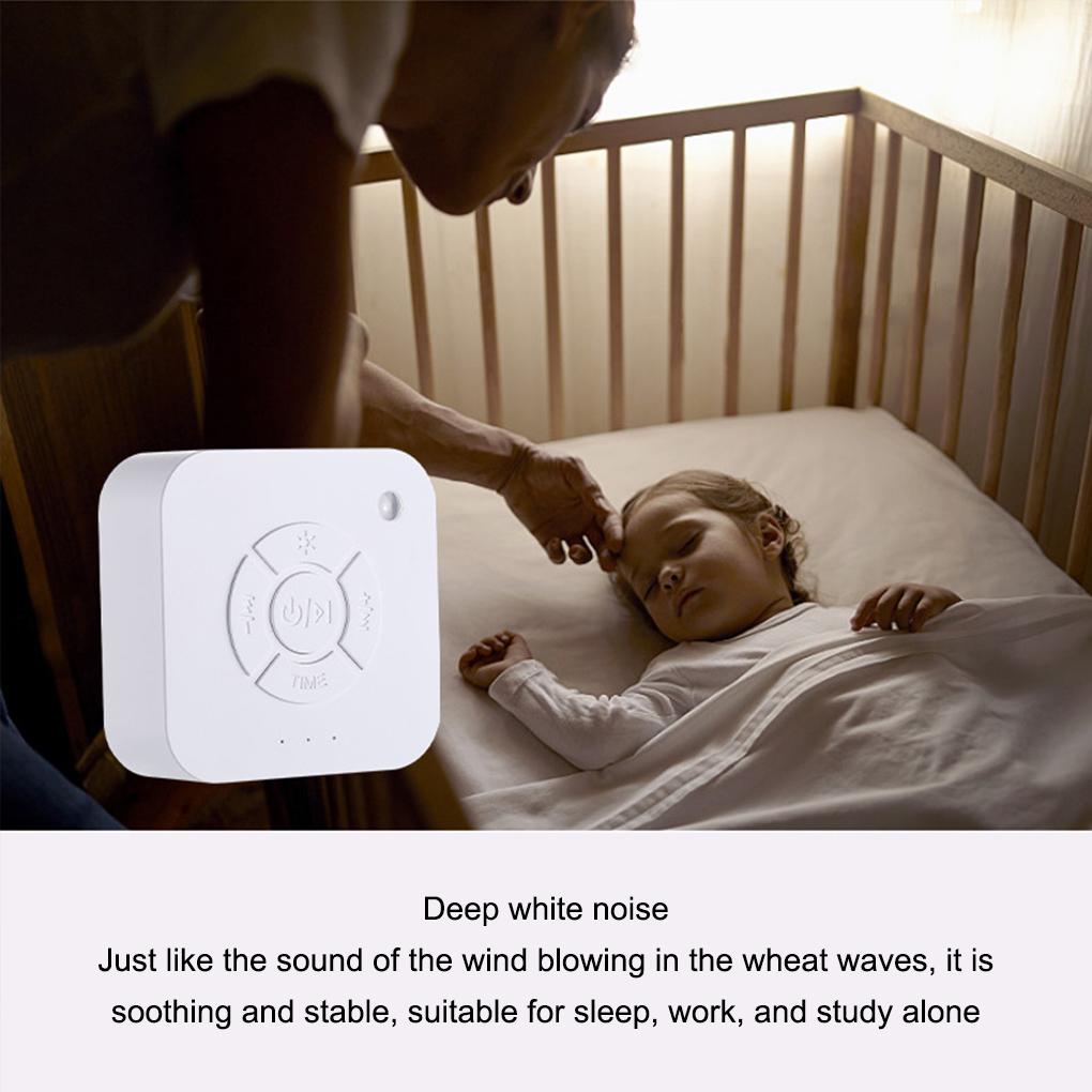 White USB Charging Sleep Sound Machine For Office Travel With Timed Shutdown Function Lightweight