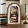 Clear Detailed Wood Wooden Floral Vintage Wall Framed Frame Painting Art Curved Arched Non-fading UV Print Art Rustic French