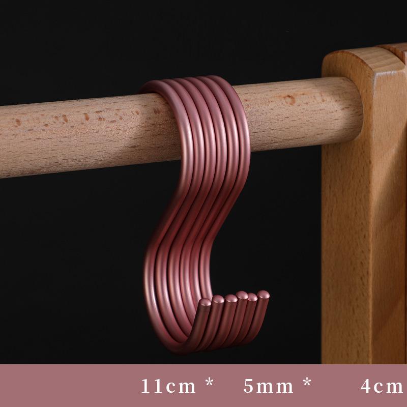 5pcs S Shaped Hooks Aluminum Alloy Clothes Hanger Bags Hats Towel Hanging Rack Multi-function Bedroom Railing S Hanger Hooks