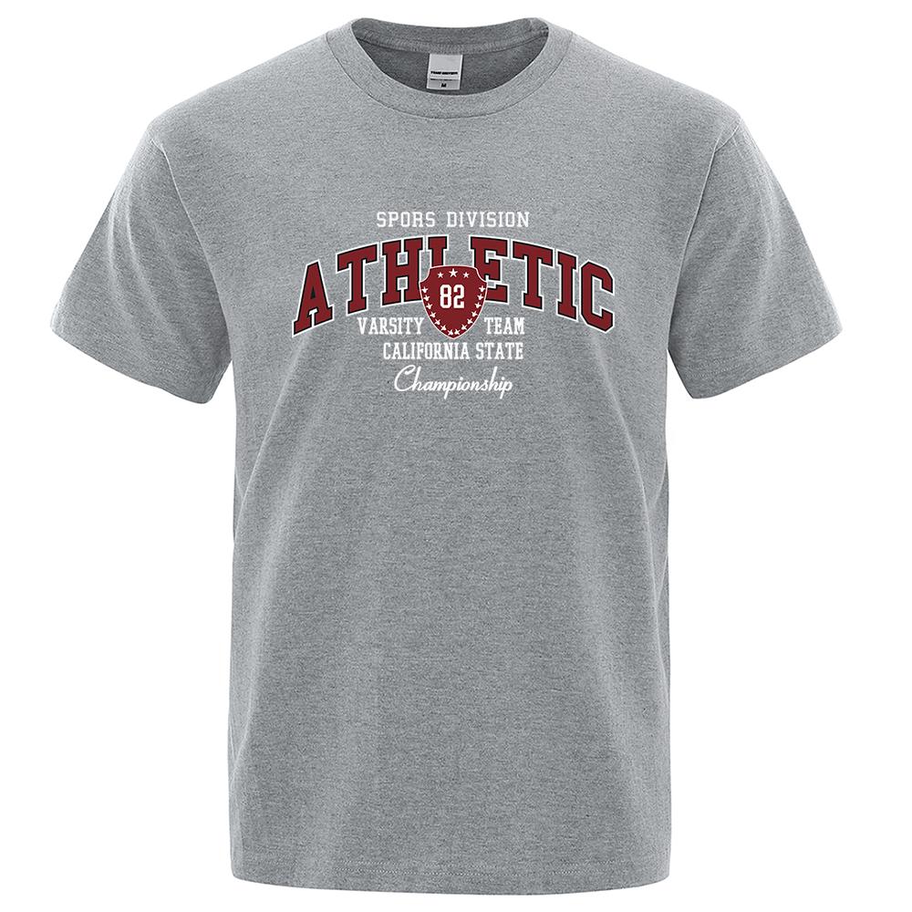 Cotton Athletic 82 Varsity Team California State Mens T Shirt Summer Streetwear Casual Brand Tee Clothes T-Shirt Cotton Breathable Tops