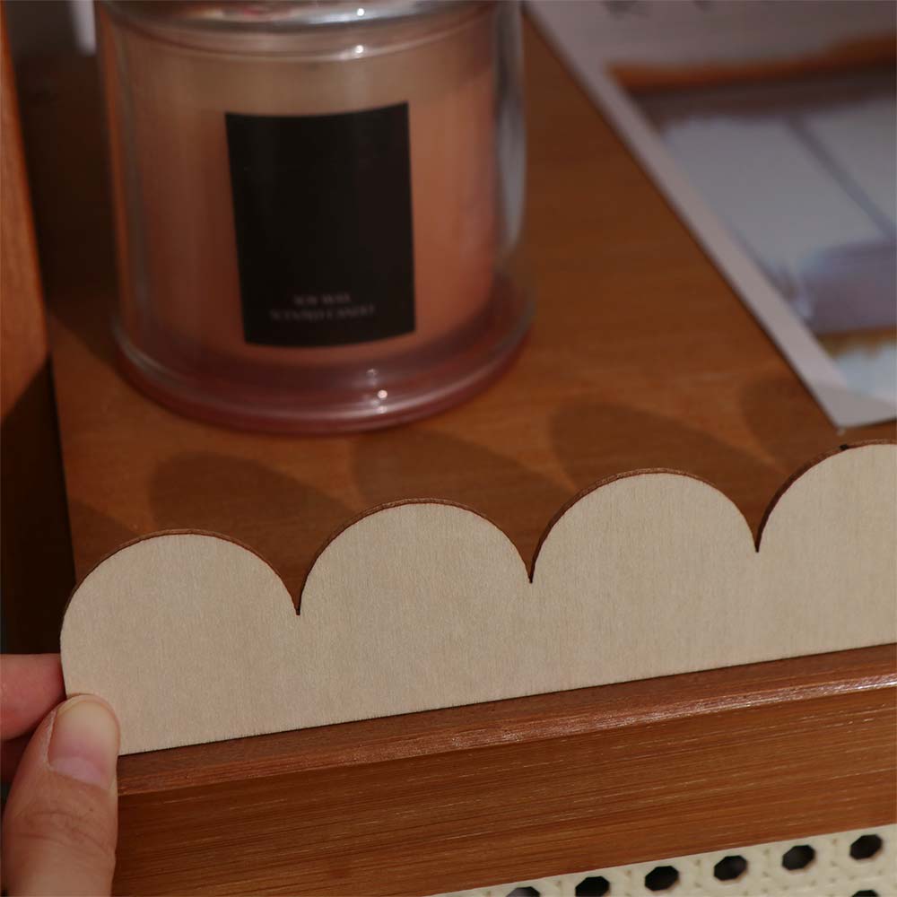 6pcs Handmade Fan-shaped Wooden Frame Unfinished Cabinet Frame Creative DIY Crafts Frame  Wall Art
