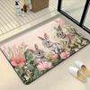 1 szt. Maty kuchenne przeciw zmęczeniu, Wzór królików i kwiatów, Wodoodporna, Antypoślizgowa, Gruba, Amortyzowana mata kuchenna, Wytrzymała, Komfortowa mata do stania do kuchni