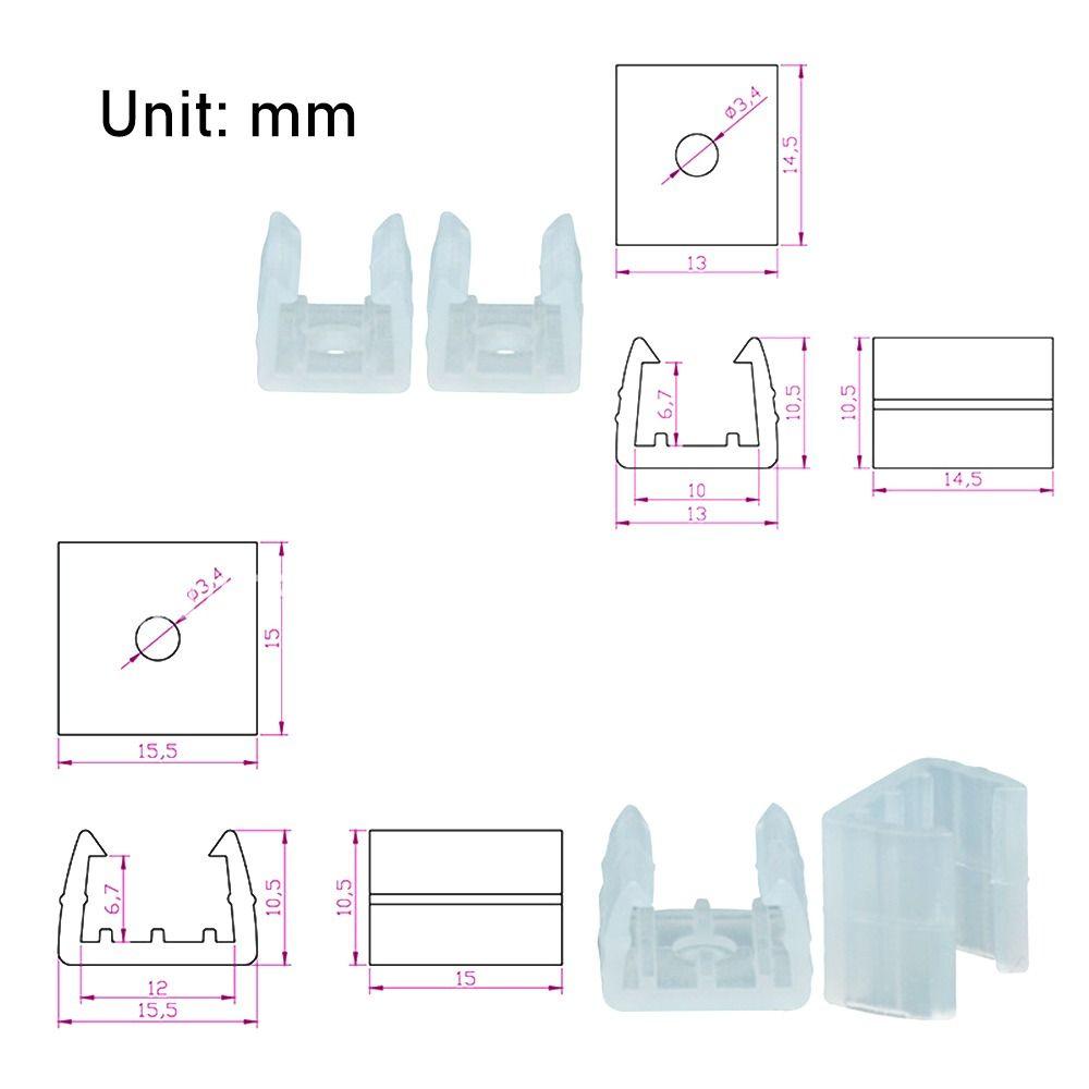 10PCS Transparent LED Strip Buckles Free Welding Corner Connectors  For LED 5730/5050/2835