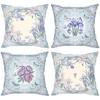2D flat printing Floral Patterned Throw Pillows With Butterfly Design Polyester pillowcase, sofa decorative cushion cov