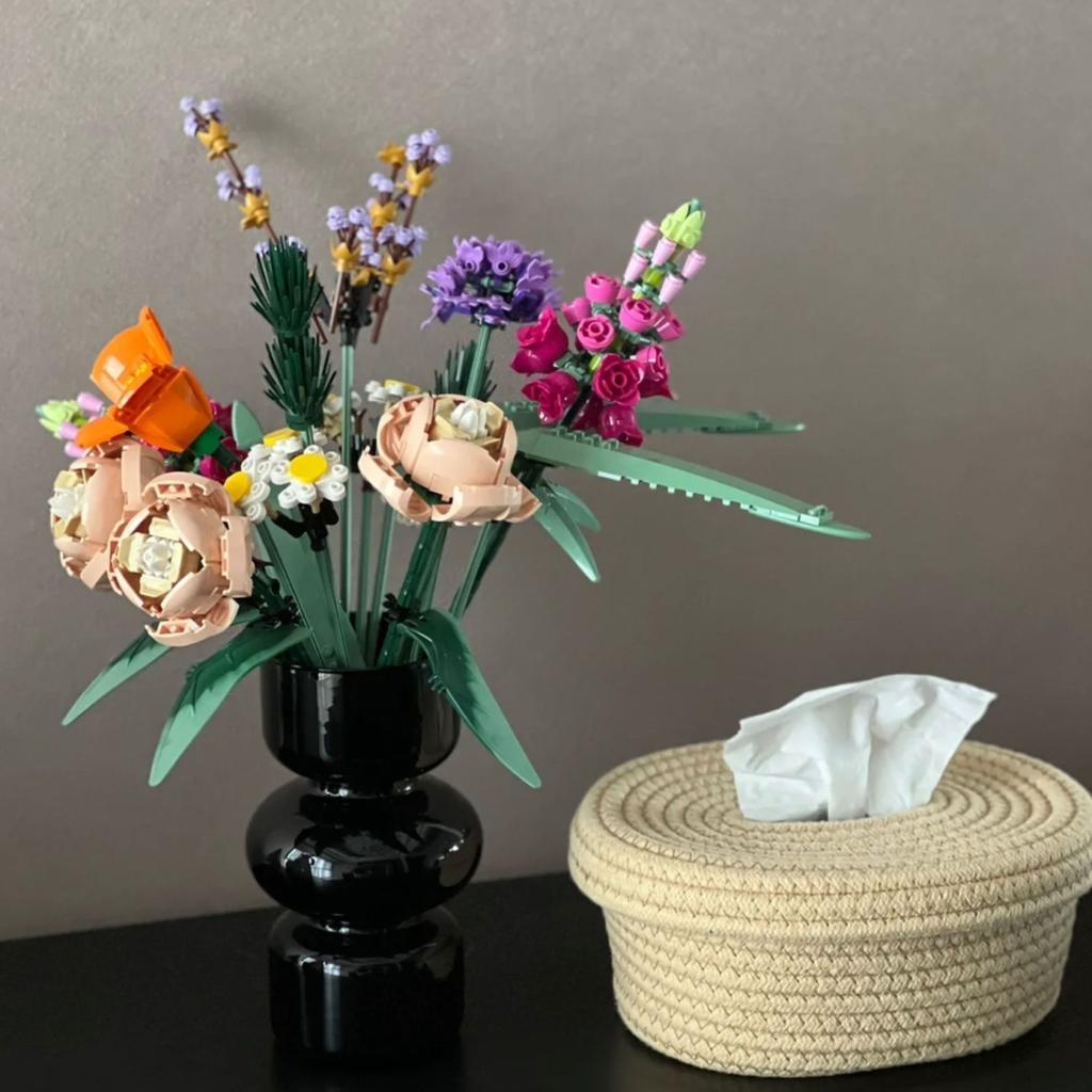 Eternal Artificial Flower Home Decor Building Block Model Brick Moc Bouquet Rose Toy DIY For Women Girls Gift For Mom Girlfriend