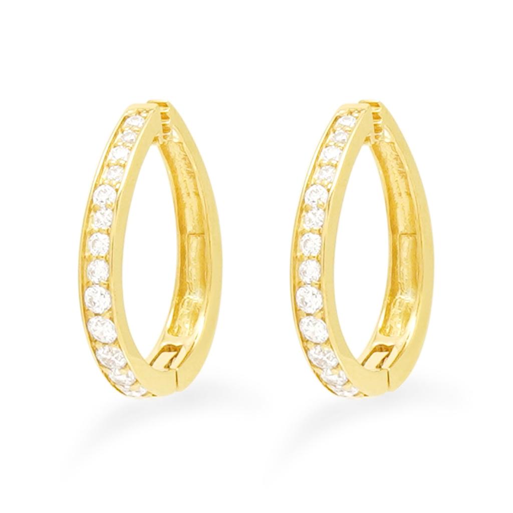ESTELLE [Official] Women's Silver Earrings with Yellow Gold Plated Cubic Zirconia (Product Code: 0776-0068-0000-0000)