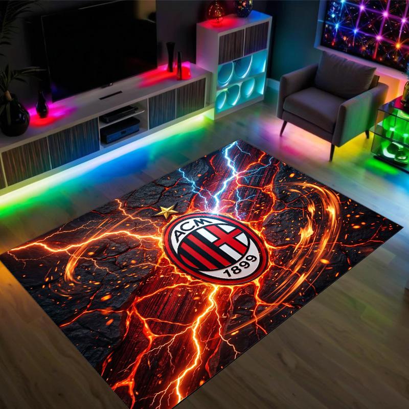 AC Milan Design Crystal Velvet Carpet Cozy Non?Slip Printed Rug For Bedroom Living Room Entrance