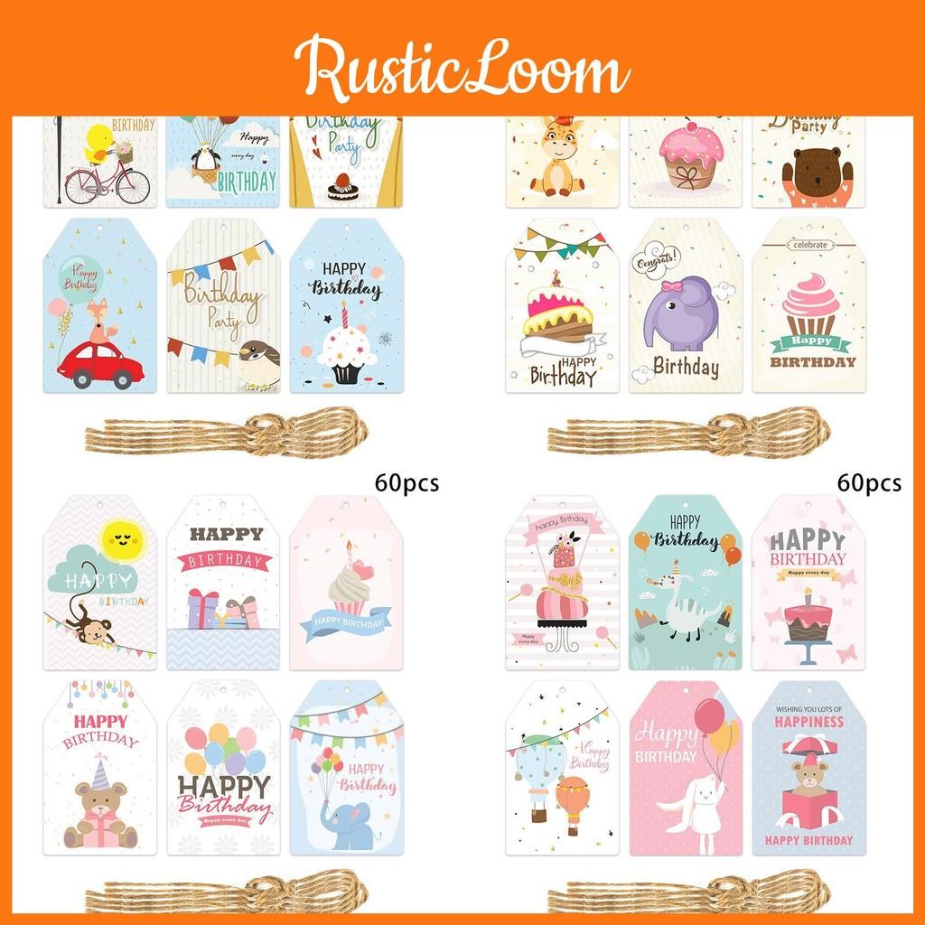 Decorations Party Birthday With Paper Hang Tags And 60pcs For Setup Venue