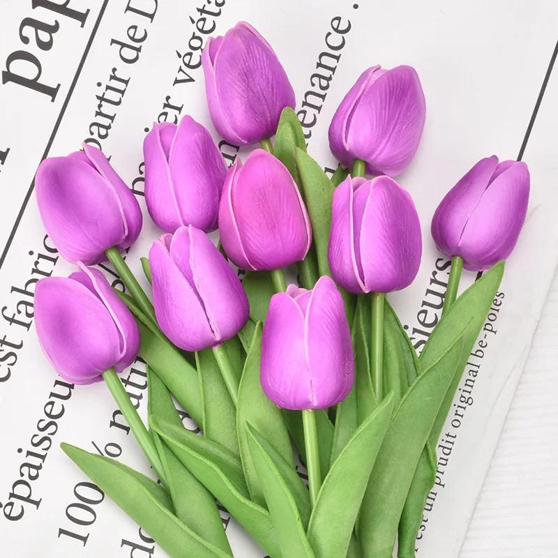 

10 шт./букет тюльпанов искусственный цветок настоящий сенсорный искусственный букет искусственный цветок для свадебного украшения цветы домашний садовый декор 10Pcs Bunch
