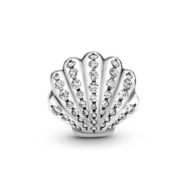 New 925 Sterling Silver Shell Bikini Steamship Fish Pendant Bead Charm Fit Original  Bracelet for Women DIY Jewelry Gift