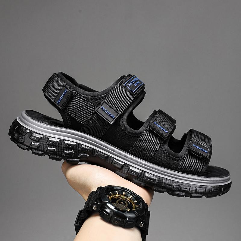 Men Sandal Casual Fashion Sandals Summer Outdoor Soft Non-slip Wear-resistant Beach Shoes Webbing Upper Two-wear Sandals