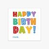50PCS Creative Colorful Happy Birthday Cards Paper Sqaure Greeting Cards Blank Back Balloon Dots Pattern Message Cards Package