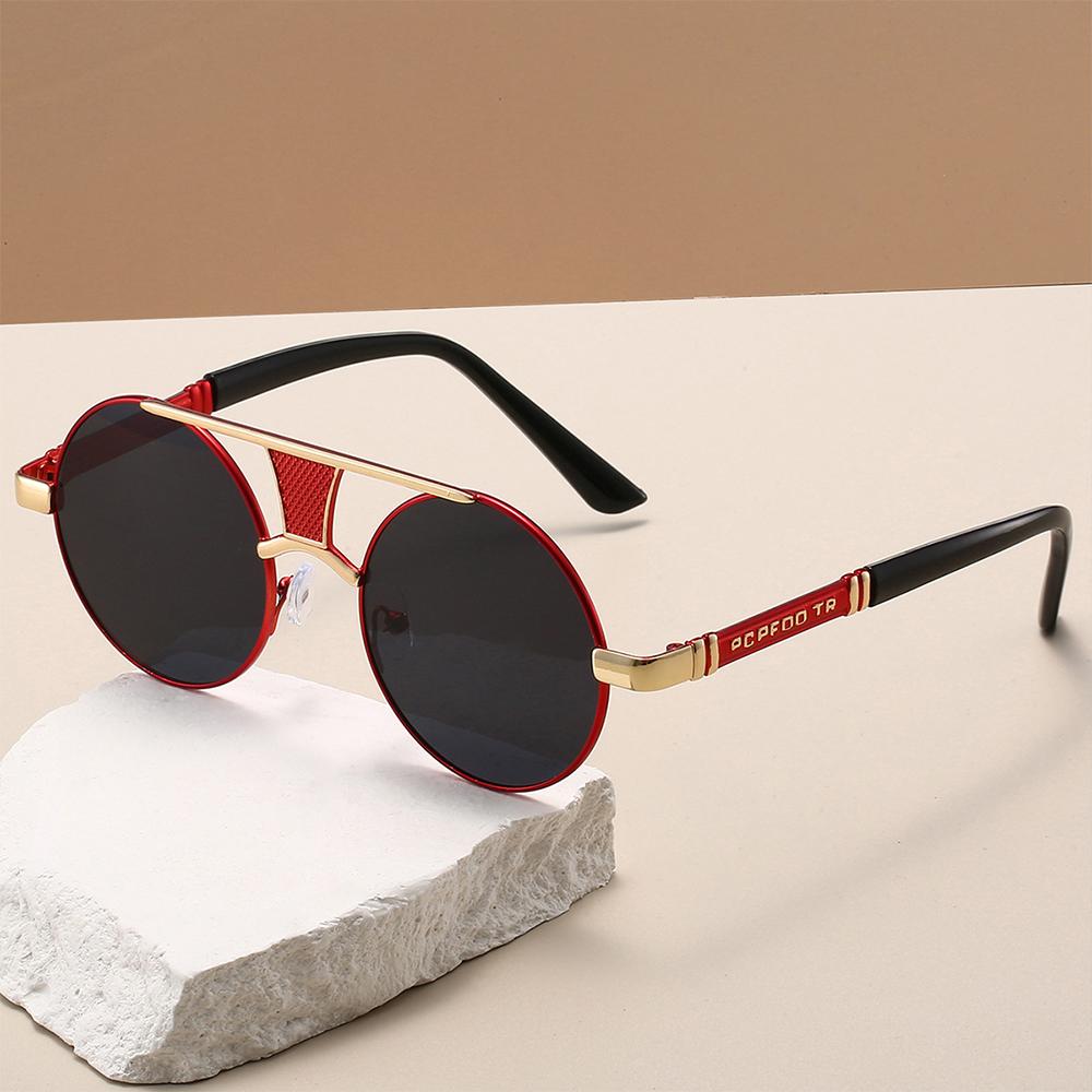 Fashion Vintage Round Sunglasses Retro Luxury Design Men'S Shades Double Bridge Casual Decor Sun Glasses For Women & Men