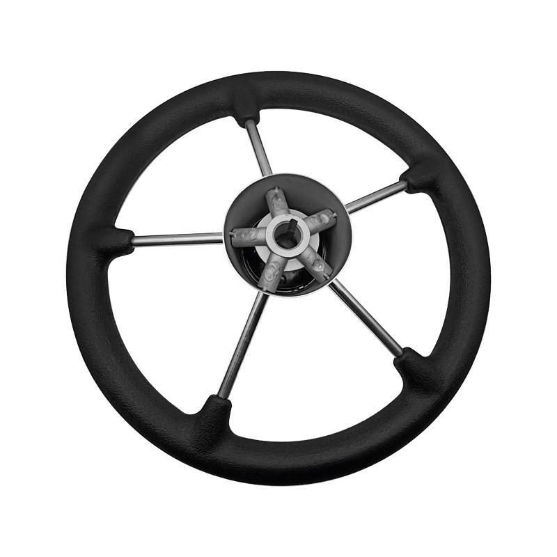 5 Spoke 11/13/15 Inch Stainless Steel Destroyer Steering Wheel Non-Slip Black Foam Surface Boat Accessories