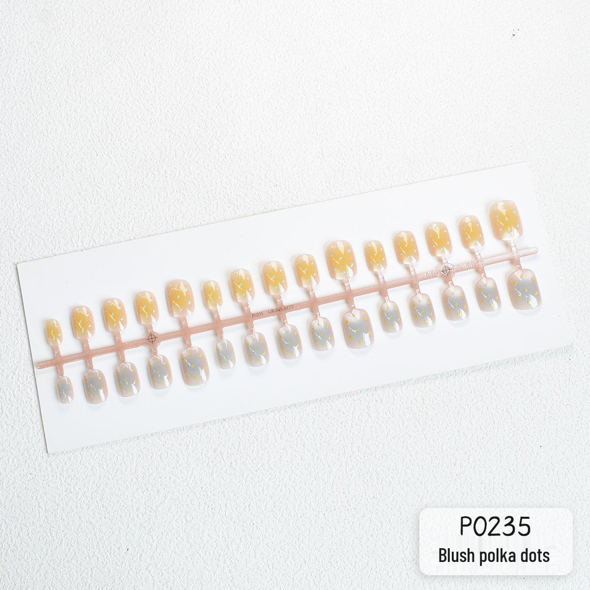 

Sea Salt Cheese Ombre Korean Style Glass Beads - Short Wearable Pre-made Nail Set