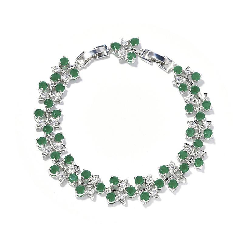 

Роскошный браслет Радужный цветок для девочек Ниша Европа и Соединенные Штаты Джокер Цвет Циркон Ювелирные изделия для женщин free extension buckle.