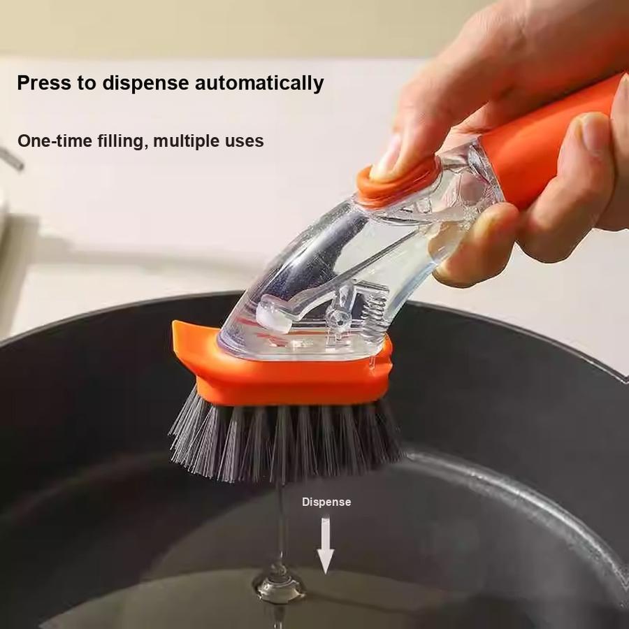 Household Kitchen Scraper Brush Cleaning Splash Guard Multi-Function Scrub Brush with Squeegee