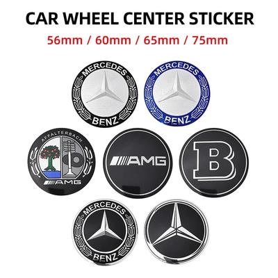 BWC1 Hot 2026 New For Benz 4pcs 56mm 60mm 65mm 75mm Car Wheel Center Hub Caps Sticker Badge For Mercedes Benz A B C E Class GLA GLC C