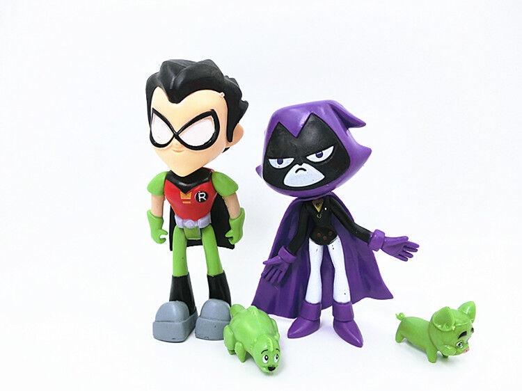 Teen Go Titans To The Movies Robin Cyborg Beast Boy Raven Action Figure Toy 7pcs