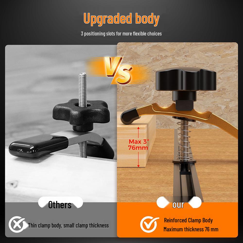 Aluminum Alloy CNC Woodworking Groove Clamp - Type 30/19 Guide Rail Desktop Positioning Clamp