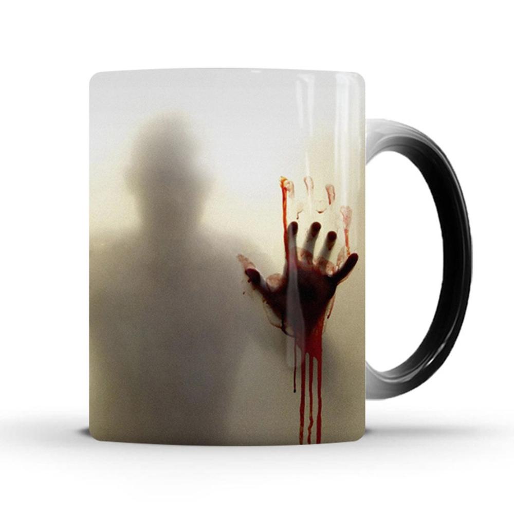 Novelty Heat Sensitive Halloween Decoration Creative Coffee Mug Tea Cup Milk Bottle Drinkware