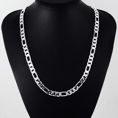 8mmSilber Halskette Mode 925 Silber Schmuck Figaro Kette Halskette AAA Qualität