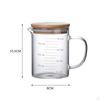 Cup Glass with Scale, Household Heat Resisttant Clear Water Pitcher lid,