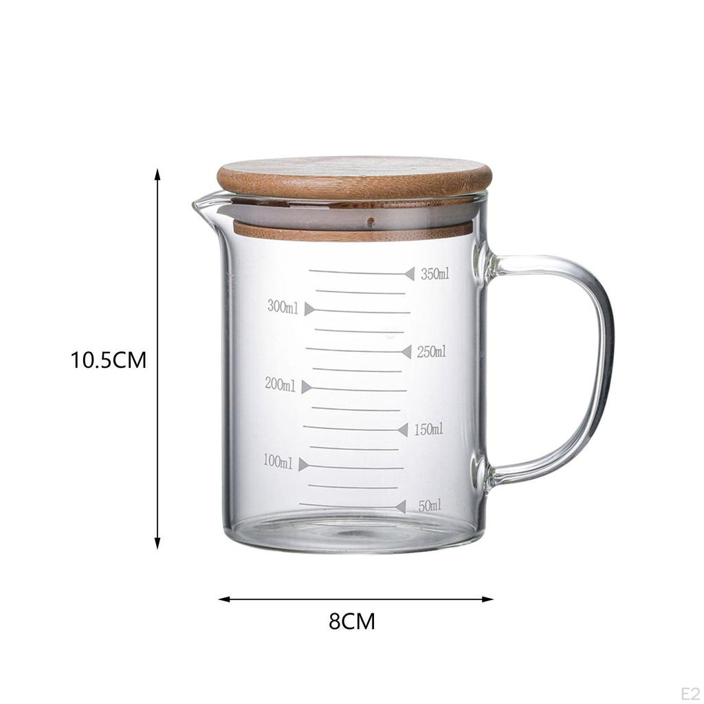 Cup Glass with Scale, Household Heat Resisttant Clear Water Pitcher lid,