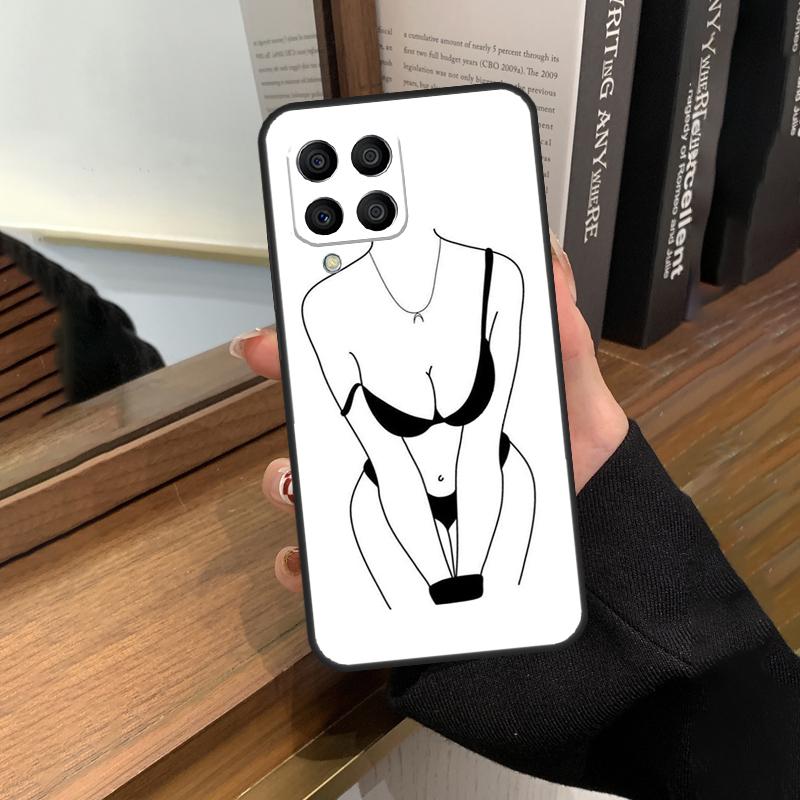 Woman Body Line Art Case For Samsung Galaxy M56 M16 M36 M33 M53 M13 M12 M32 M52 M20 M15 M55 M31 M14 M35 M34 M54
