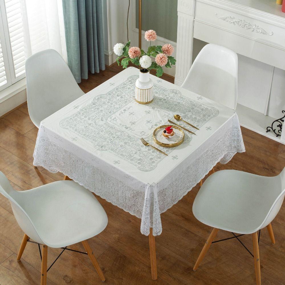 Waterproof Printed Table Cover Anti-Scald Table Mat Table Decoration Square Tablecloth Tabletop