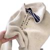 Korean Style Lazy Style Colorful Button Half Zip Hooded Sweatshirt for Women Autumn and Winter New Design Versatile Knitted Sweater