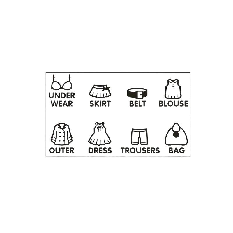 PVC Wardrobe Clothing Label Decal Sort Wall Decals Stickers Tag Clothes Classification Labels Bedroom Art Sticker