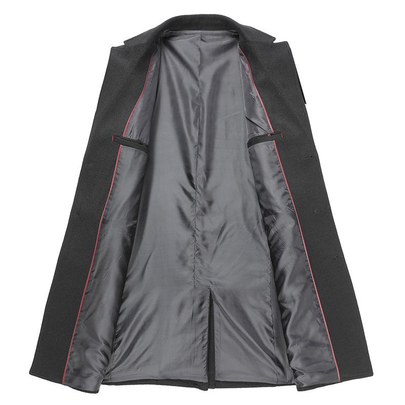 Autumn and Winter Middle-aged Men's Casual Coat, Men's Medium and Long Woolen Coat, Men's Woolen Coat