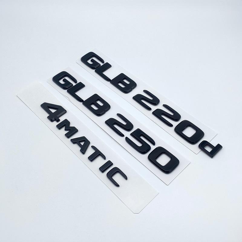 2017 Black Silver Letters Emblem Badge for Mercedes Benz W247 GLB220d GLB250 4Matic Car Styling Trunk Nameplate Sticker