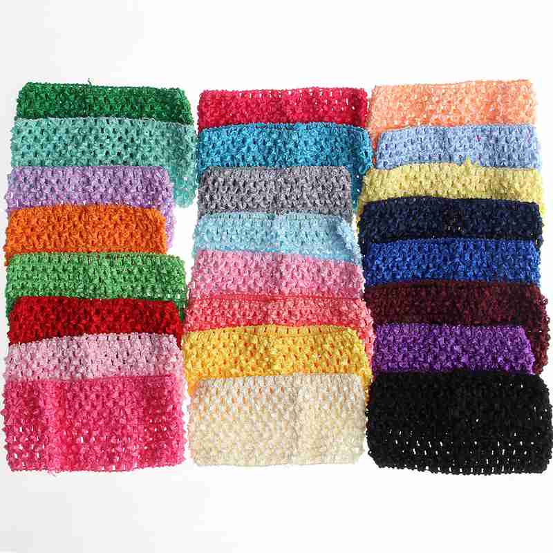 10PCS 7CM 2.76" Fashion Knit Headband for Hair Accessories Hollow Out Elastic Hairband for Headwear Hair Flowers