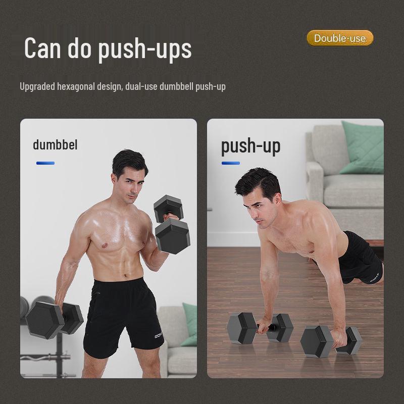 Hexagonal Eco-Friendly Dumbbell Pair for Men's and Women's Home Fitness