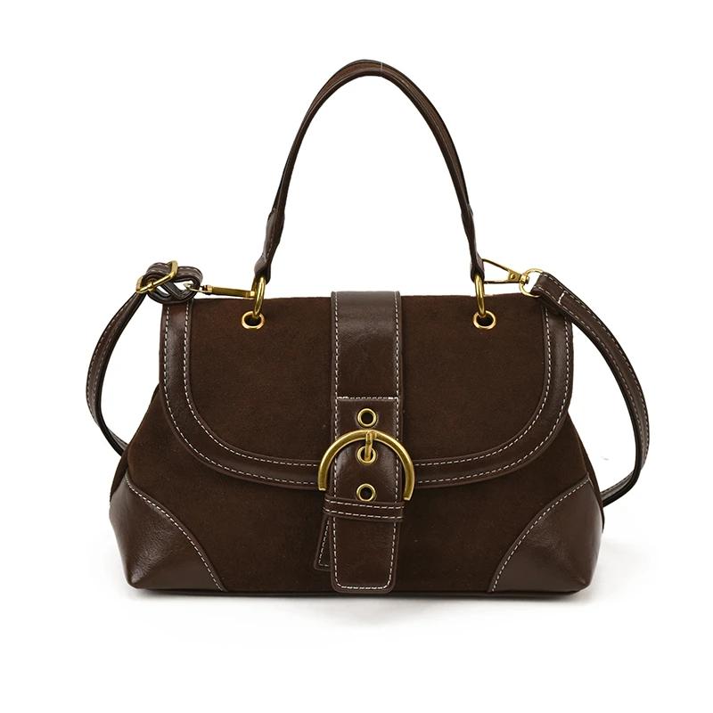 

Fashi Sense of Luxury Faux Suede Shoulder & Crossbody Bags 2026 High Quality Retro Exquisite Hot Trendy Handbags for Women кавовий