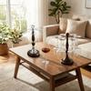 Freestanding 6 Bottles Wine Glass Rack Wooden High-Stem Glass Holder  Bar Accessory