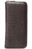 Brown Crocodile-embossed Wallet for Men and Women, Made from a Single Piece of Genuine Alligator Leather. Features Include a Round Zipper Closure,