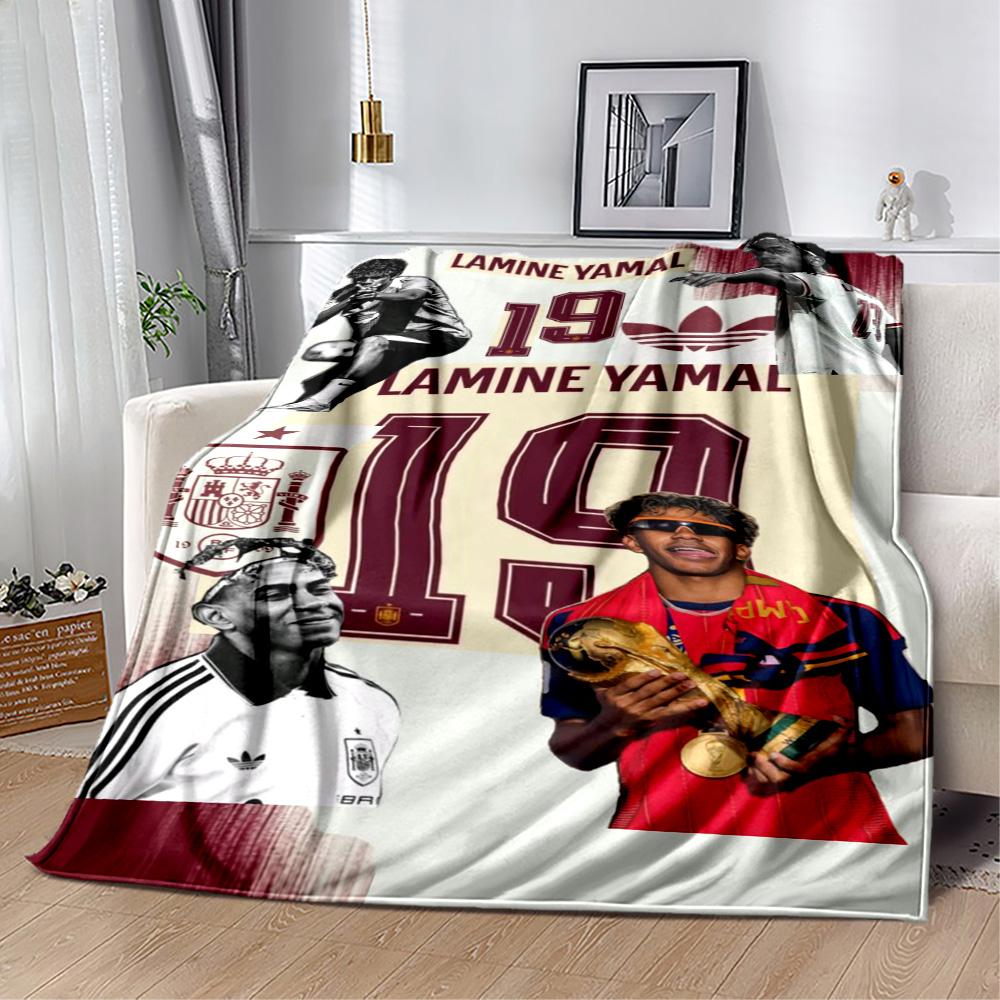 Lamine Yamal Fußballlegende Decke Weich & Gemütlich Groß für Sofa Wohnzimmer Büro für Alle Jahreszeiten Warme Dekoration Geburtstag Weihnachten Geschenk Decke